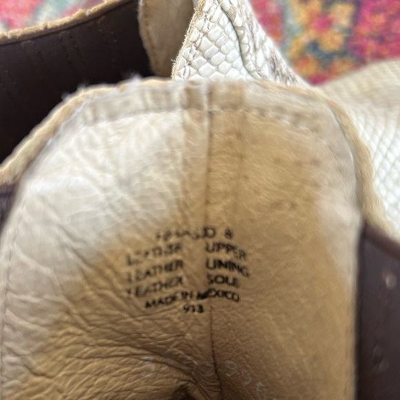 Freebird by Steven | Women’s cream faux snakeskin Lasso Ankle bootie slight heel - Picture 4 of 12